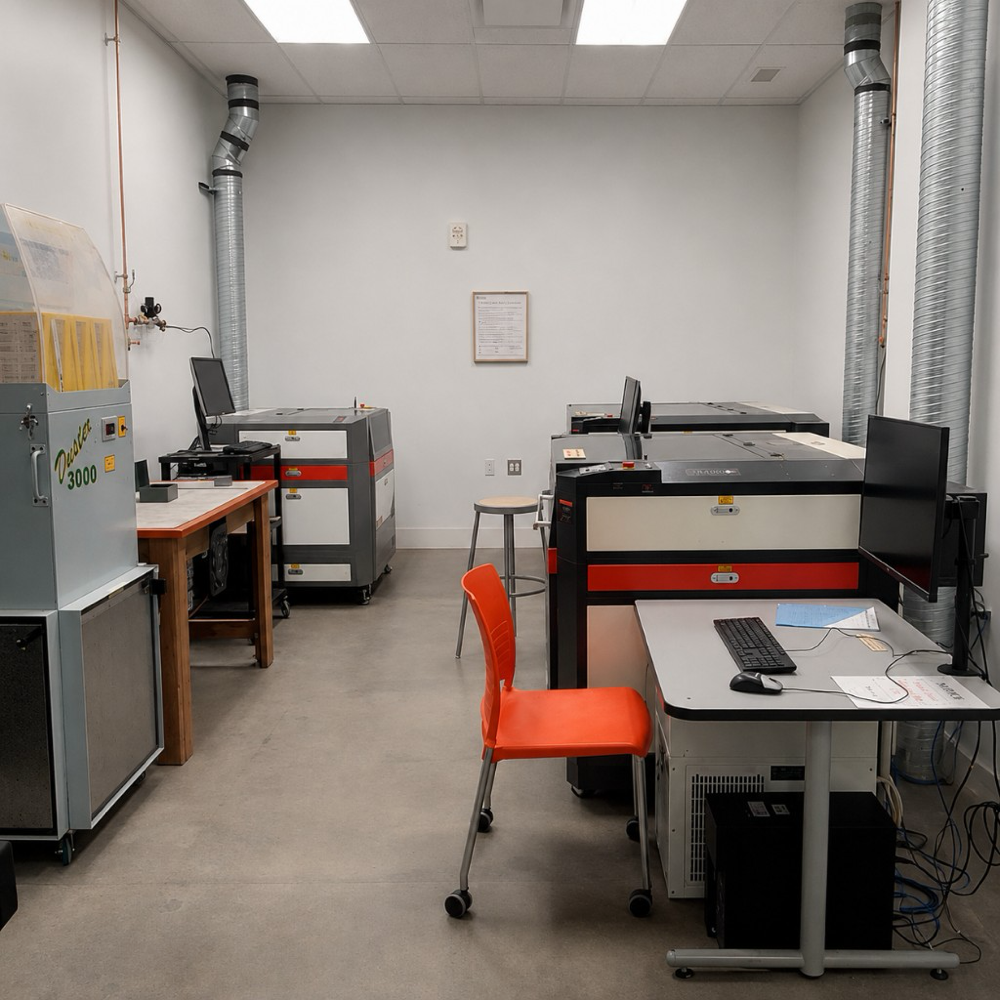 Laser cutting room with Boss Lasers