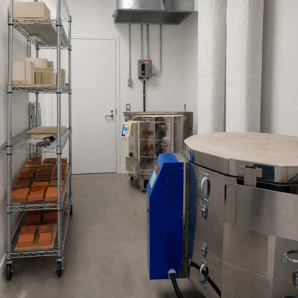 Clay and plaster area with kilns